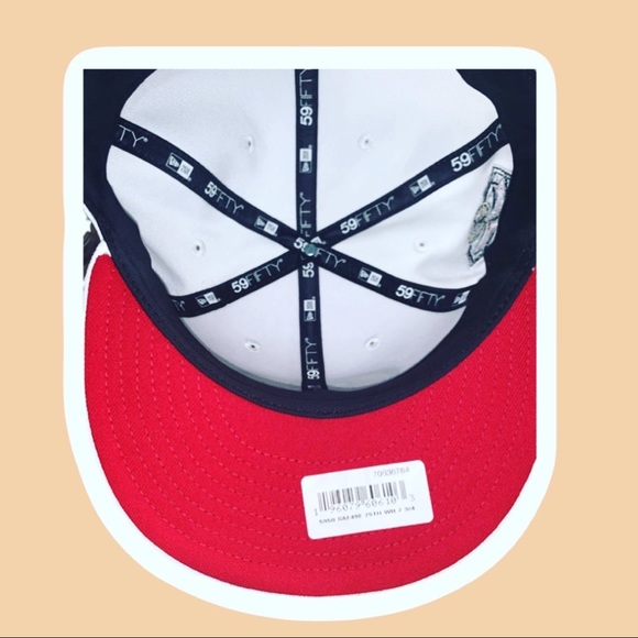 New Era NFL San Francisco 49ers Fitted White Hat Red Undervisor 75th Side Patch - Picture 5 of 5